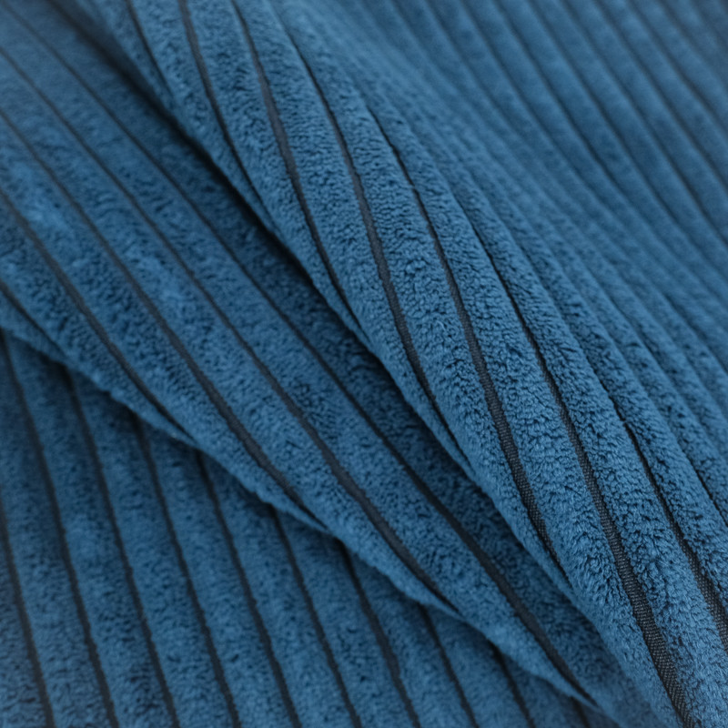 Samt mit grober Rippenstruktur, Zoé, Blau – Maison Klem